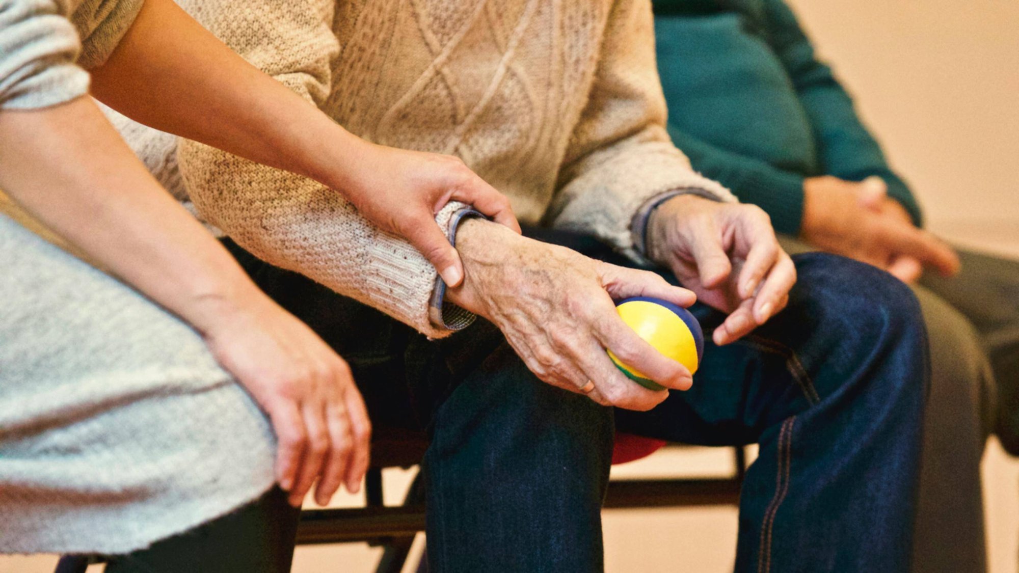 Person doing exercise in long-term care facility